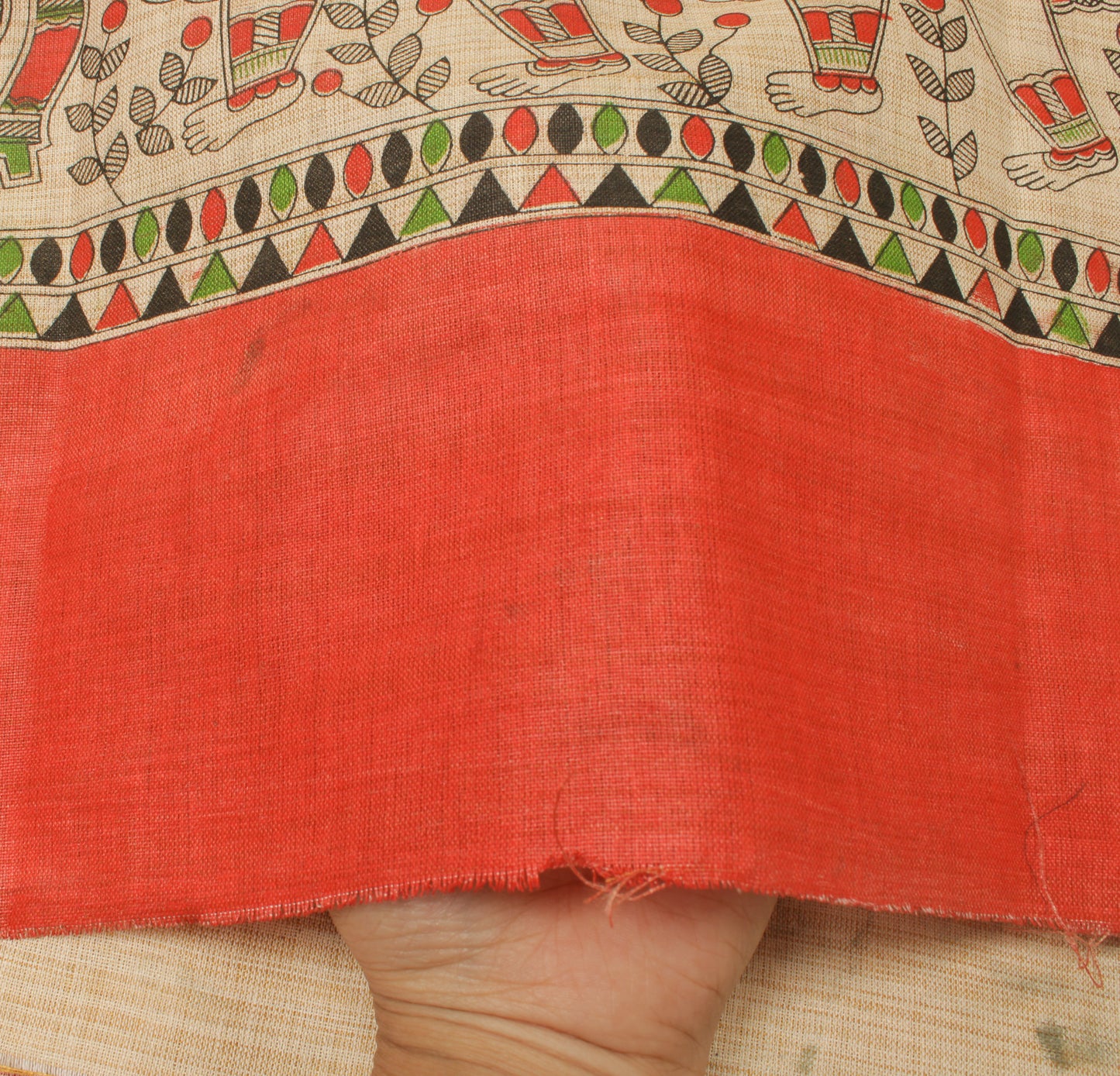 Pure Cotton Cream Dress Material Woven Printed Bhagalpuri Salwar Kameez Dupatta