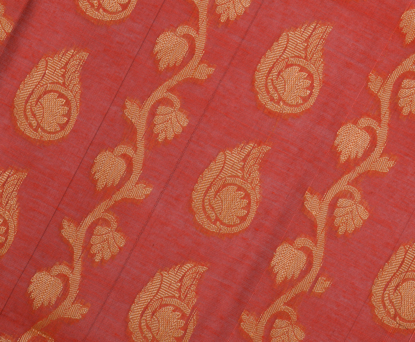 Rust Banarasi Dupatta Indian Art Silk Woven Resham Brocade Long Stole Scarves