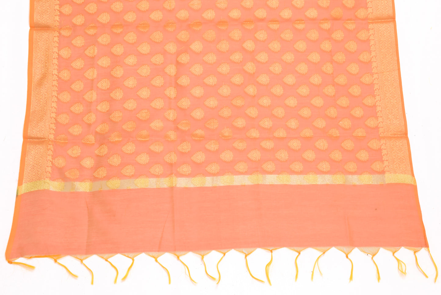 Peach Banarasi Dupatta Indian Art Silk Woven Zari Brocade Long Stole Scarves