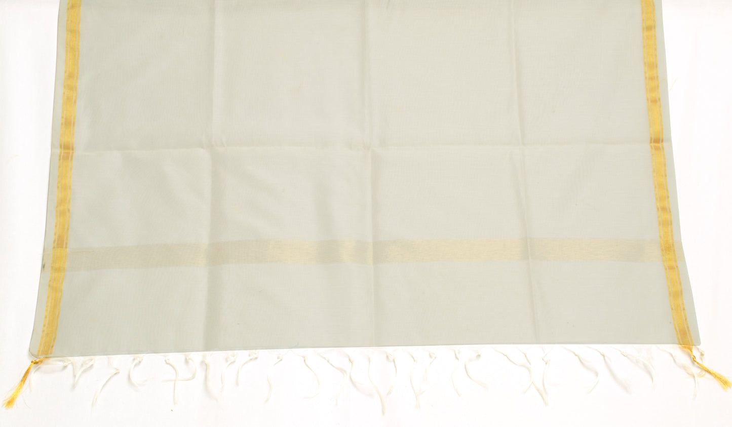 Cream Banarasi Dupatta Indian Art Silk Woven Zari Brocade Long Stole Scarves