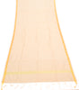 Beige Banarasi Dupatta Indian Art Silk Woven Zari Brocade Long Stole Scarves