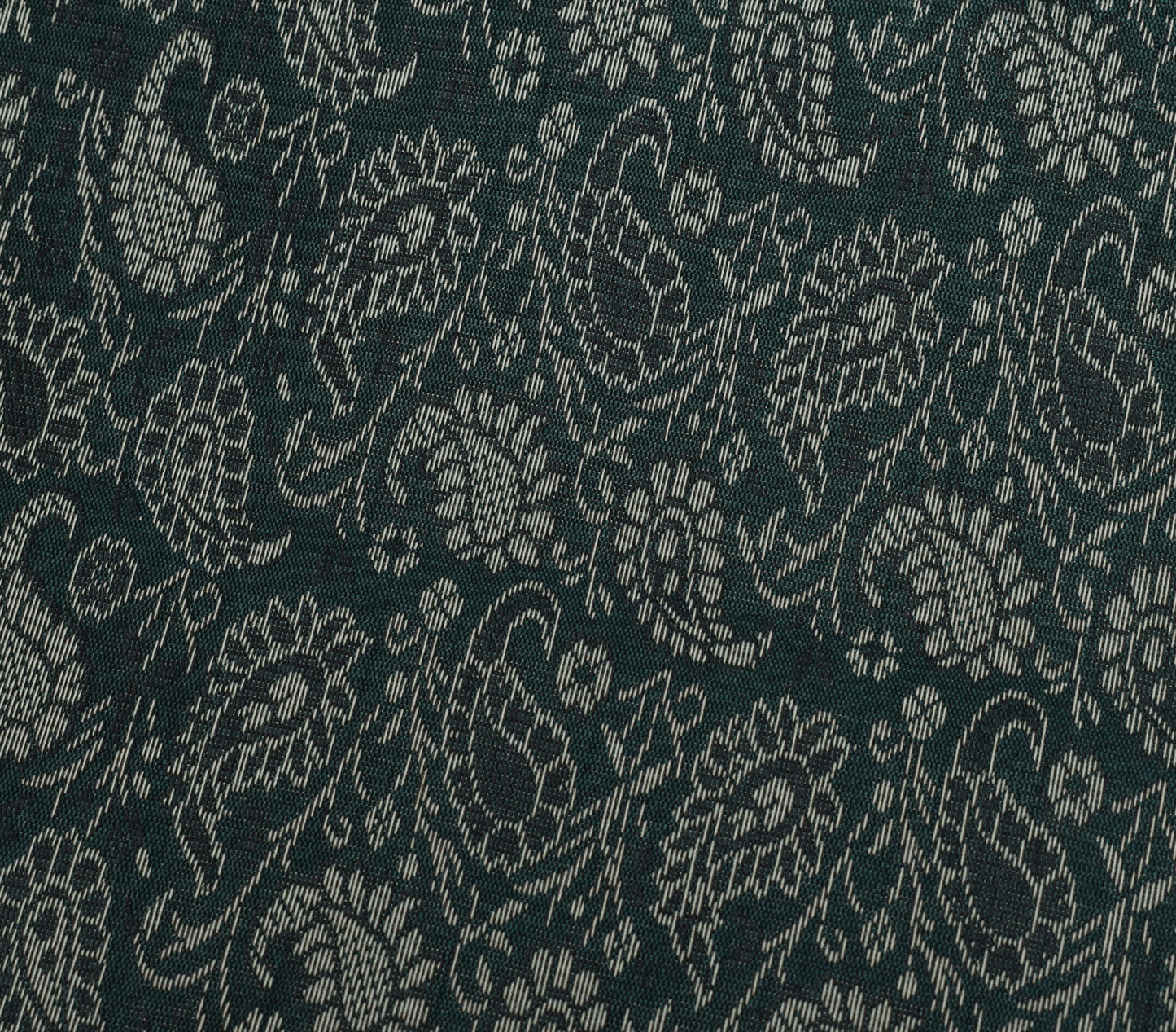 48 Sq Dining Table Top Cover Banarasi Silk Woven Paisley Homedecor Cloth Green