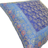 Banarasi Cushion Covers 16x16 Inch Blue Indian Woven Zari Brocade Silk Paisley