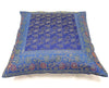 Banarasi Cushion Covers 16x16 Inch Blue Indian Woven Zari Brocade Silk Paisley