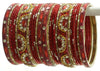 Indian Bangles Set of 26 Ethnic Bracelets Bridal Churi Kangan Maroon 2-4