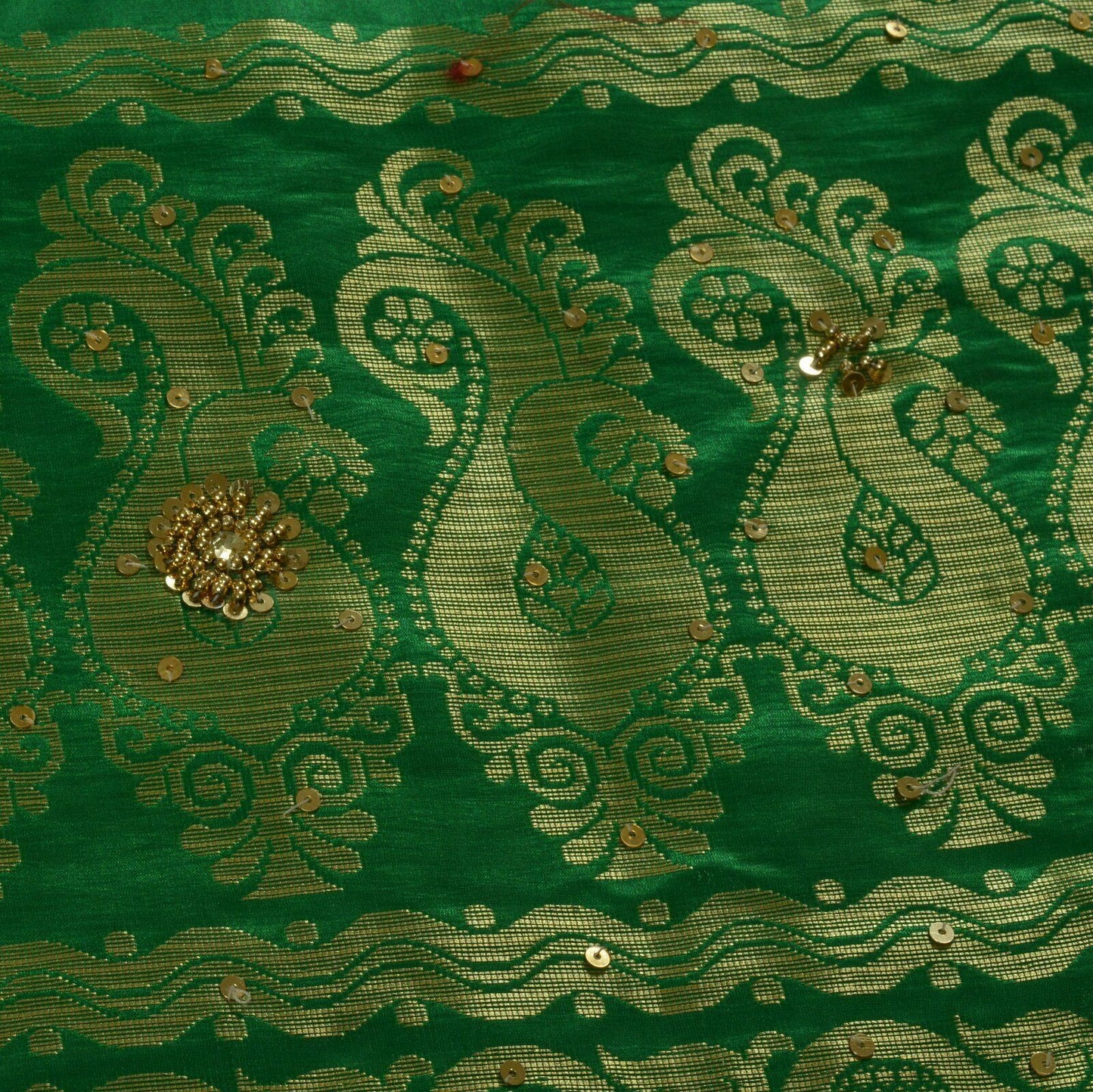 Bollywood Saree Hand Beaded Embroiderd Zari Woven Banarasi Sari Garnet