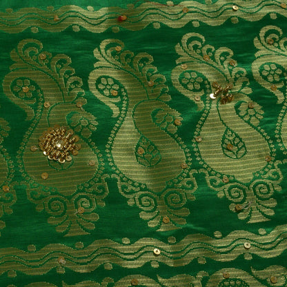 Bollywood Saree Hand Beaded Embroiderd Zari Woven Banarasi Sari Garnet