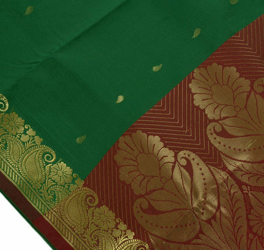Indian Art Silk Zari Woven Ethnic Saree Curtain Craft Sari Fabric Green