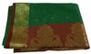 Indian Art Silk Zari Woven Ethnic Saree Curtain Craft Sari Fabric Green