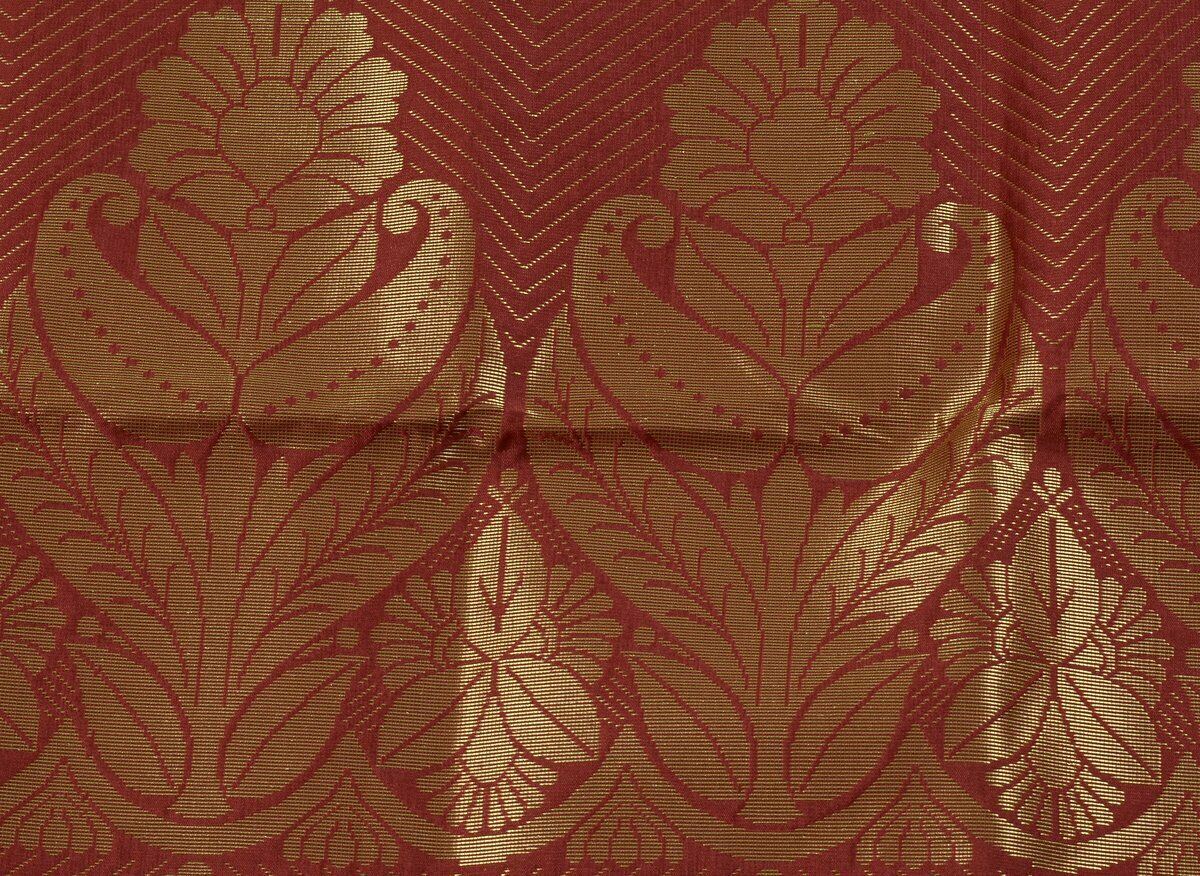 Indian Art Silk Zari Woven Ethnic Saree Curtain Craft Sari Fabric Green