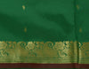 Indian Art Silk Zari Woven Ethnic Saree Curtain Craft Sari Fabric Green