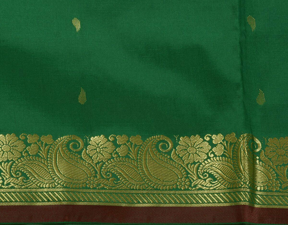 Indian Art Silk Zari Woven Ethnic Saree Curtain Craft Sari Fabric Green