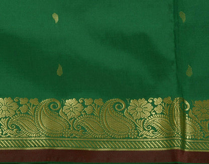 Indian Art Silk Zari Woven Ethnic Saree Curtain Craft Sari Fabric Green