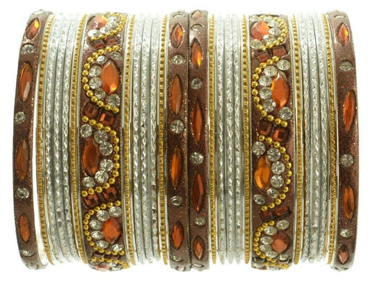 Indian Bangles Set of 26 Ethnic Bracelets Bridal Churi Kangan White 2-4