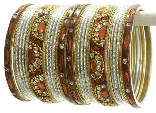 Indian Bangles Set of 26 Ethnic Bracelets Bridal Churi Kangan White 2-4