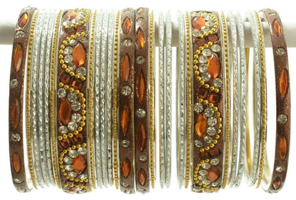 Indian Bangles Set of 26 Ethnic Bracelets Bridal Churi Kangan White 2-4
