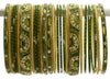 Indian Bangles Set of 26 Ethnic Bracelets Bridal Churi Kangan Green 2-8