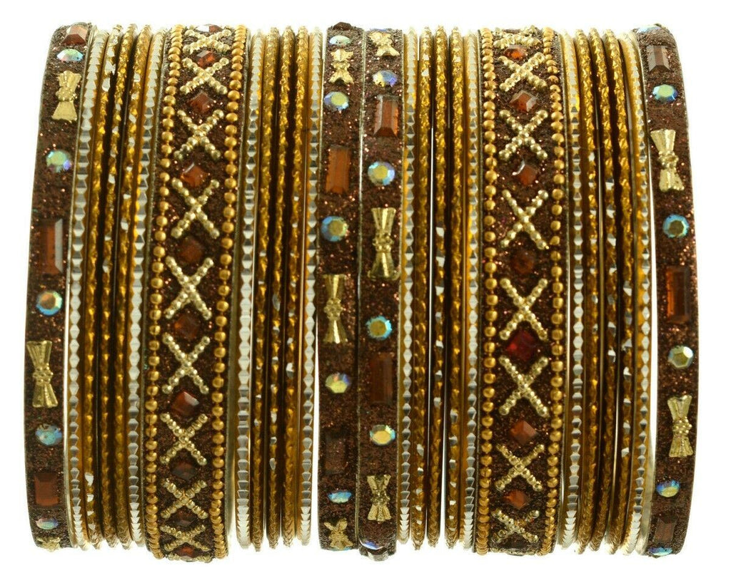 Indian Bangles Set of 26 Ethnic Bracelets Traditional Churi Antique Green 2-8