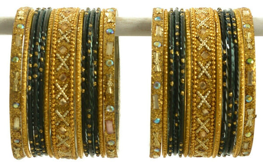 Indian Bangles Set of 26 Ethnic Bracelets Traditional Churi Kangan Black 2-8