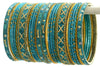 Indian Bangles Set of 26 Ethnic Bracelets Traditional Churi Kangan Blue 2-8