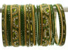 Indian Bangles Set of 26 Ethnic Bracelets Bridal Churi Kangan Green 2-6