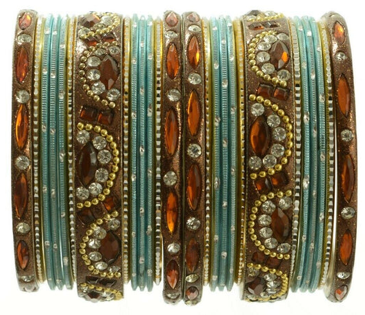 Indian Bangles Set of 26 Ethnic Bracelets Bridal Churi Kangan Wine 2-6