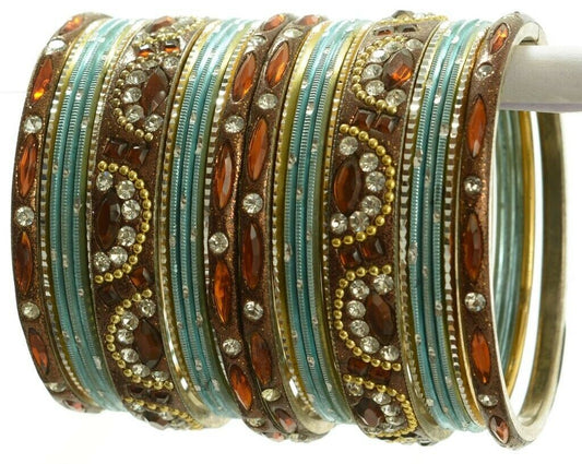 Indian Bangles Set of 26 Ethnic Bracelets Bridal Churi Kangan Wine 2-6