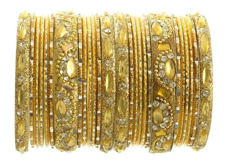 Indian Bangles Set of 26 Ethnic Bracelets Bridal Churi Kangan Cream 2-4