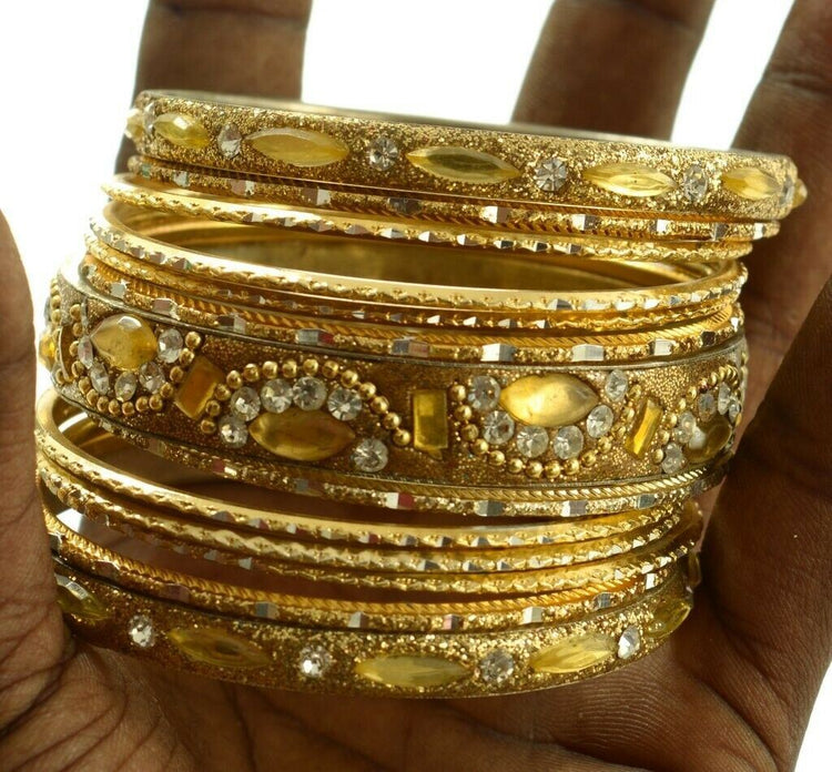 Indian Bangles Set of 26 Ethnic Bracelets Bridal Churi Kangan Cream 2-4