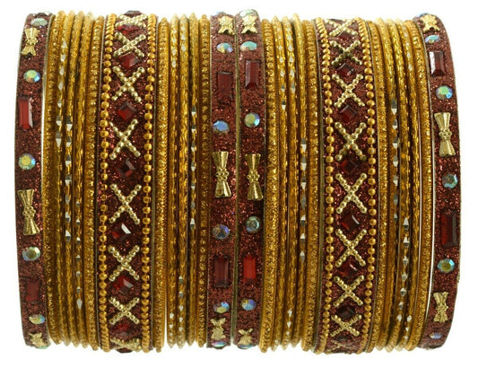 Indian Bangles Set of 26 Ethnic Bracelets Traditional Churi Antique Green 2-8