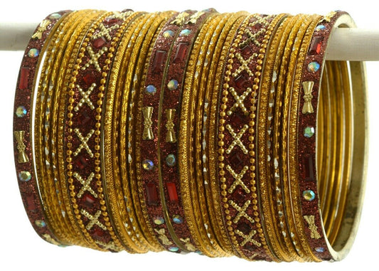 Indian Bangles Set of 26 Ethnic Bracelets Traditional Churi Antique Green 2-8