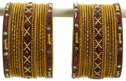 Indian Bangles Set of 26 Ethnic Bracelets Traditional Churi Antique Green 2-8