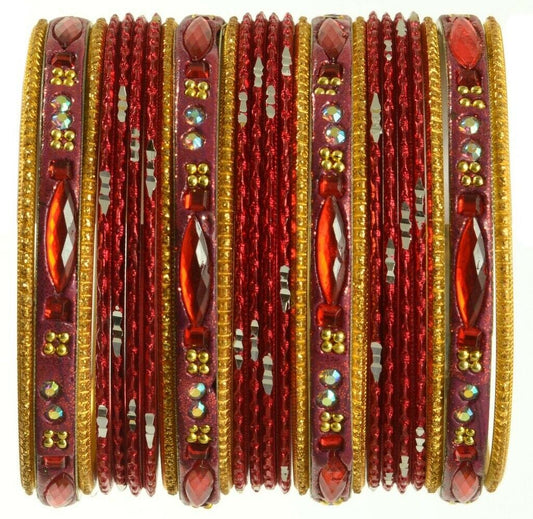 Indian Bangles Set Ethnic Traditional Bracelets Bollywood Bridal Churi 2.8 Red