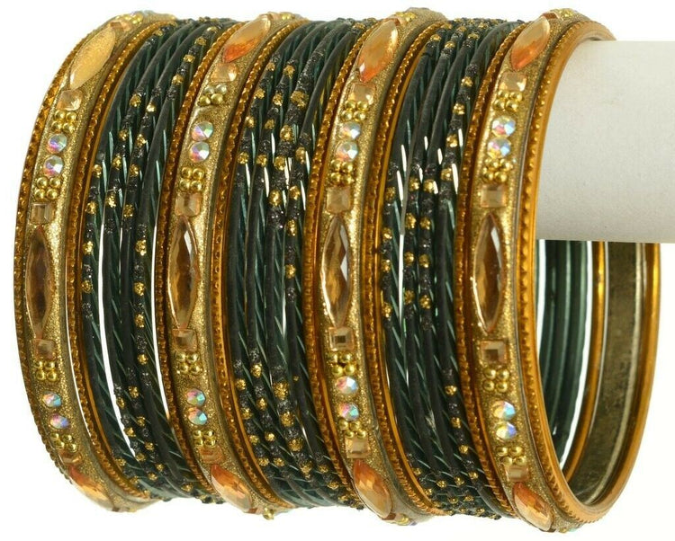 Indian Bangles Set Ethnic Traditional Bracelets Bollywood Bridal Churi 2.8 Black