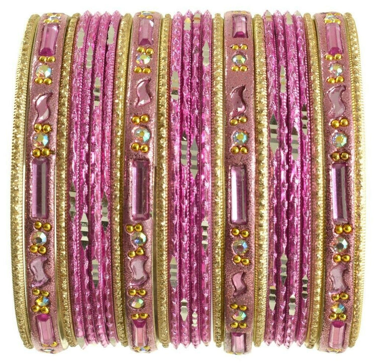 Indian Bangles Set Ethnic Traditional Bracelets Bollywood Bridal Churi 2.8 Pink