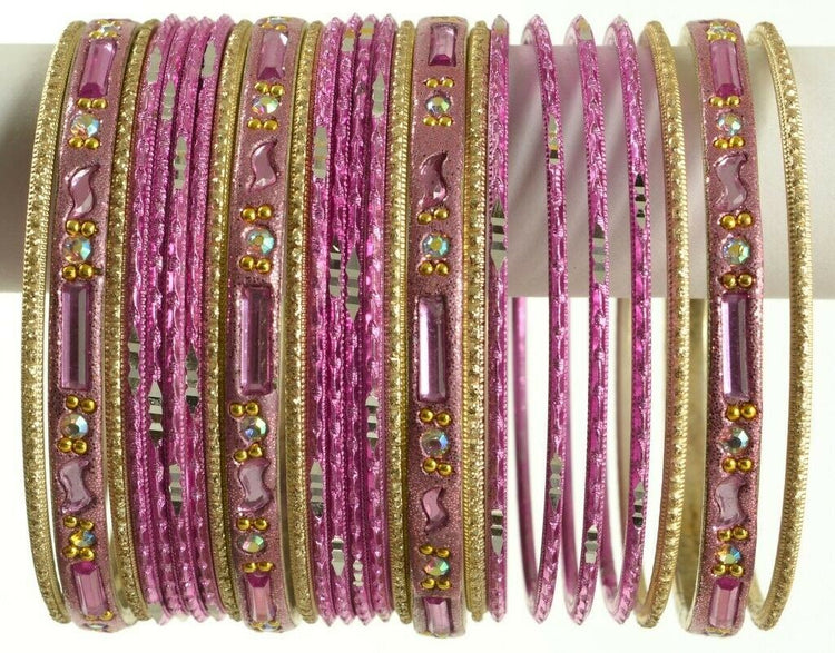 Indian Bangles Set Ethnic Traditional Bracelets Bollywood Bridal Churi 2.8 Pink