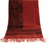 Woven Cotton Blend Indian Long Stole Banaras Ganga Ghat Dupatta Deep Red