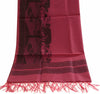 Woven Cotton Blend Indian Long Stole Banaras Ganga Ghat Dupatta Deep Deep Pink