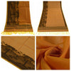 Woven Cotton Blend Indian Long Stole Banaras Ganga Ghat Dupatta Deep Mustard