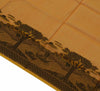 Woven Cotton Blend Indian Long Stole Banaras Ganga Ghat Dupatta Deep Mustard