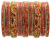 Indian Bangles Set of 26 Ethnic Bracelets Bridal Churi Kangan Peach 2-4