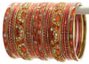 Indian Bangles Set of 26 Ethnic Bracelets Bridal Churi Kangan Peach 2-4