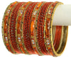 Indian Bangle Set Ethnic Traditional Bracelets Bollywood Bridal Churi 2.8 Orange