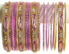 Indian Bangles Set Ethnic Traditional Bracelets Bollywood Bridal Churi 2.8 Pink