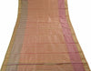 Woven Check Pattern Indian Ethnic Cotton Blend Saree Sari Fabric Pink & Cream