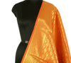 Indian Art Silk Woven Zari Brocade Long Stole Banarasi Dupatta Shawl Orange