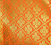 Indian Art Silk Woven Zari Brocade Long Stole Banarasi Dupatta Shawl Orange