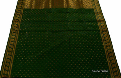 Indian Art Silk Sari Woven Zari & Self Brocade Wedding Saree Fabric Orangish Pea