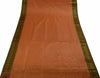 Indian Art Silk Sari Woven Zari & Self Brocade Wedding Saree Fabric Orangish Pea