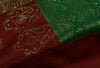 Bollywood Saree Hand Beaded Embroiderd Zari Woven Banarasi Sari Garnet